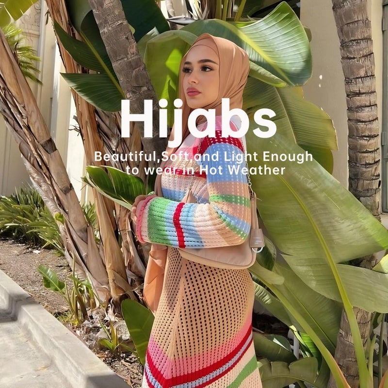 Harewom Chiffon Hijab for Women Sheer Shawl and Wraps for Wedding Bridal Scarves Summer Lightweight Sun-proof Scarf - Image 4